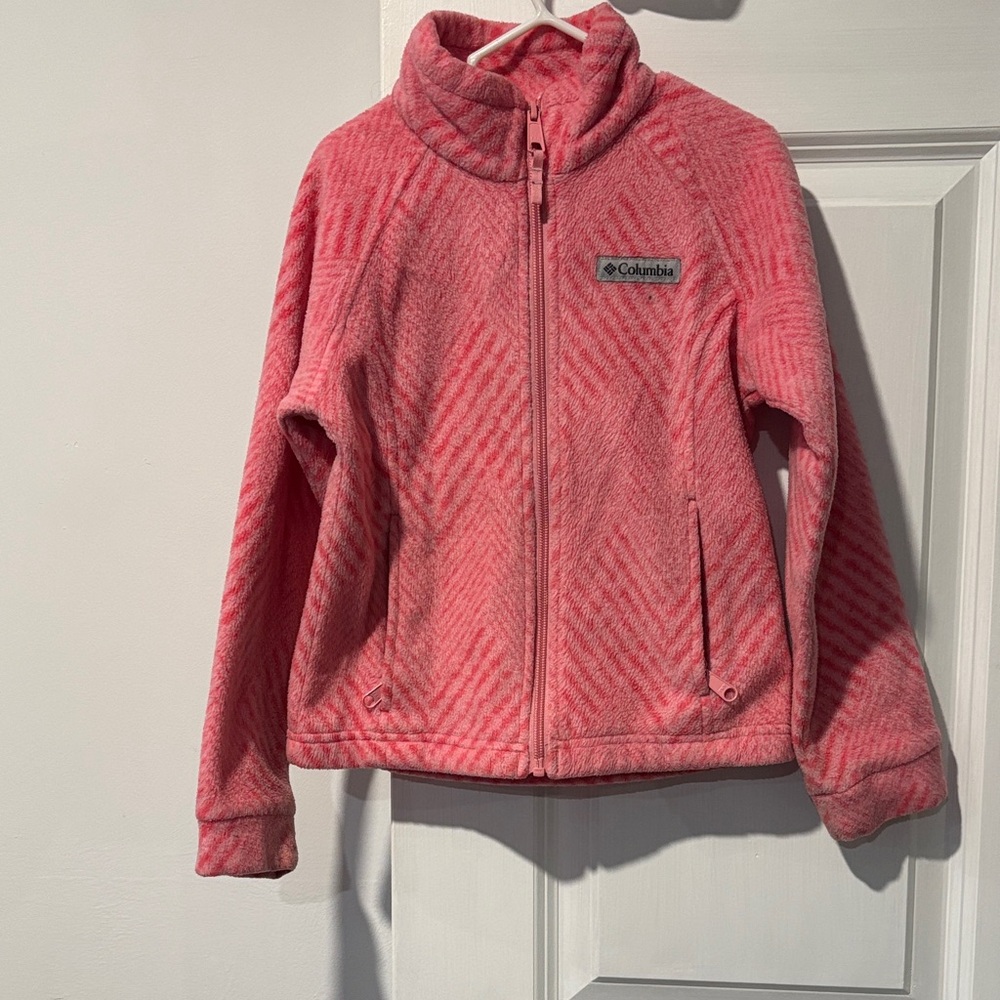 Columbia Kids Striped Pink Fleece Jacket